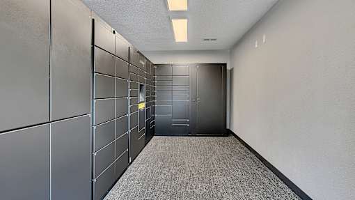 Mail room with secure parcel lockers at Grand Gateway Apartments, St Cloud, 56301