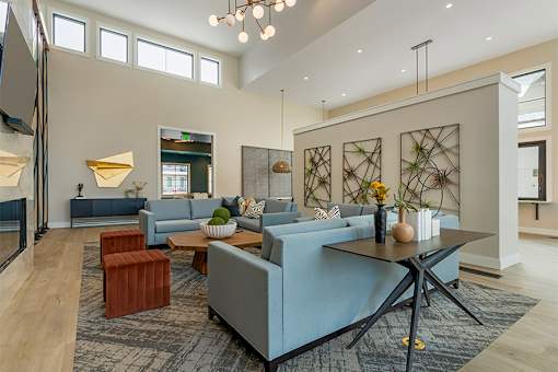 Living Room at Momentum at First Creek, Denver, CO