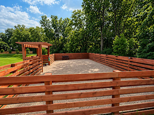 Wooden gazebo at Cedar Green, Blaine, 55434
