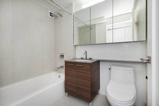 Bathrooms with mirrors that open, and beautiful finishes