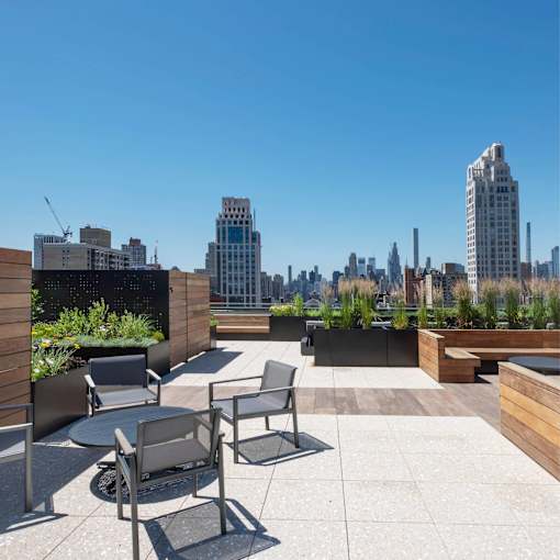 Rooftop views with BBQs and seating perfect for dinners at home with a view