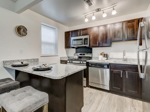 Renovated Kitchen at Kenilworth at Perring Park Apartments, Parkville