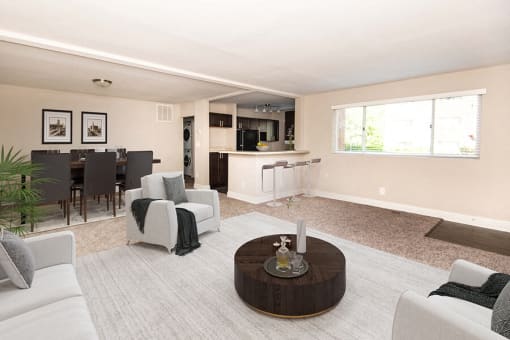 Renovated Living Area at Stevenson Lane Apartments, Towson