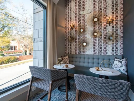 Resident Cafe Seating Area  at The Apartments at St. Marys, Raleigh, NC, 27605
