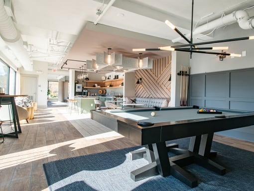 Billiards Table In Clubhouse at St. Marys Square Apartments, Raleigh, North Carolina