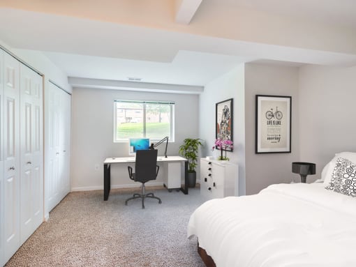 Renovated Master Bedroom at Cardiff Hall Apartments, Maryland, 21204