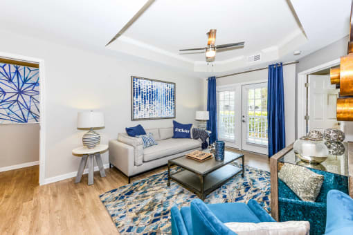Spacious Living Room at The Bluestone Apartments, Bluffton, South Carolina