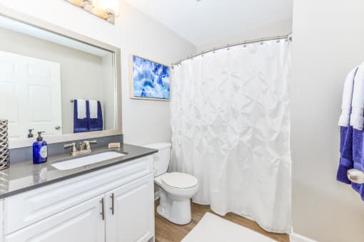Updated Bathroomsat The Bluestone Apartments, Bluffton, SC