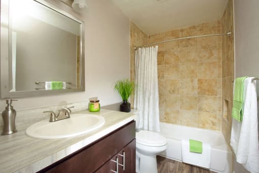Designer Granite Countertops in all Bathrooms at Stevenson Lane Apartments, Towson, MD,21204