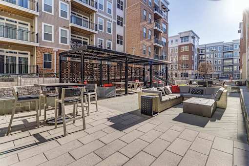 Patio at Dartmoor Place at Oxford Square Apartments, Maryland