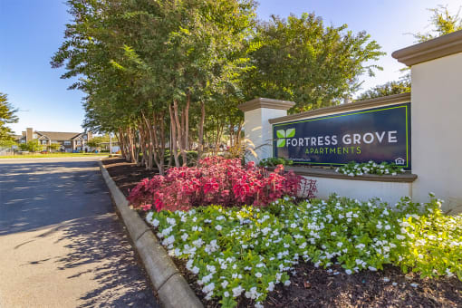 a sign at the entrance of fortress grove apartments at Fortress Grove, Tennessee, 37128
