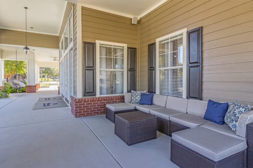 outdoor patio with seating counces at Fortress Grove, Murfreesboro, TN, 37128