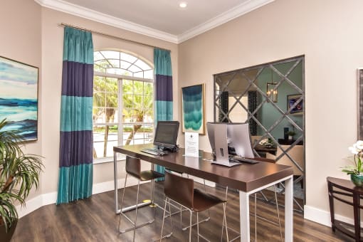 Business Center at The Grand Reserve at Tampa Palms Apartments, Florida