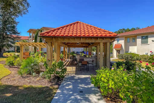 Outdoor kitchen pavilion at Two Addison Place Apartments , Pooler, Georgia