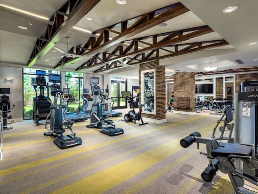 Fitness Center with Yoga Space at Millworks Apartments, Atlanta, GA, 30318