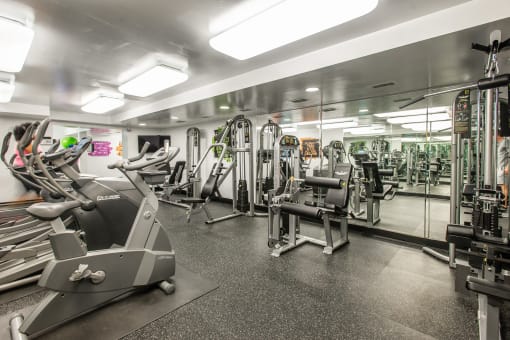 Modern Fitness Center at Falls Village Apartments, Baltimore