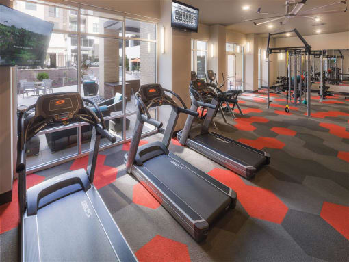 State of the Art Fitness Center at The Edison Lofts Apartments, Raleigh