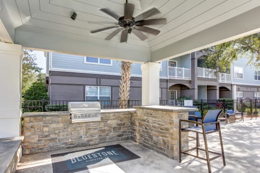 Outdoor Kitchen Plus Grilling Station at The Bluestone Apartments, South Carolina