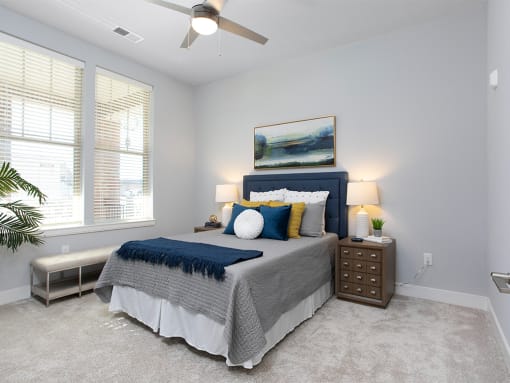 Bedroom with bed at St Mary's Square North Apartments, North Carolina, 27605