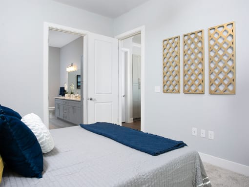 Bedroom with bed at St Mary's Square North Apartments, Raleigh, NC