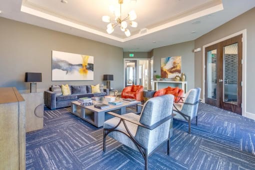 Community Lounge at The Flats at Ballantyne Apartments, Charlotte, North Carolina