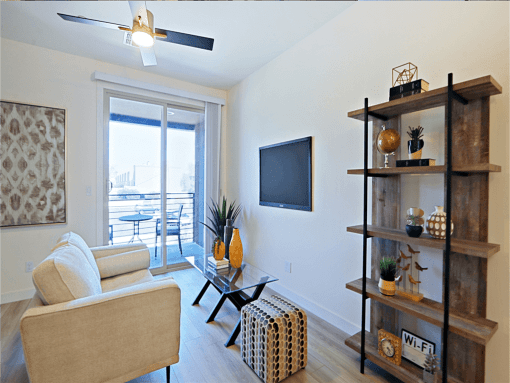 Living Room With Balcony View at Scottsdale Hayden Townhomes, Arizona, 85257