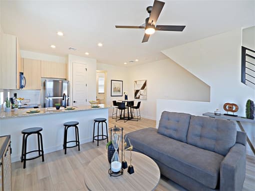 Living Room Come Kitchen View at Scottsdale Hayden Townhomes, Scottsdale