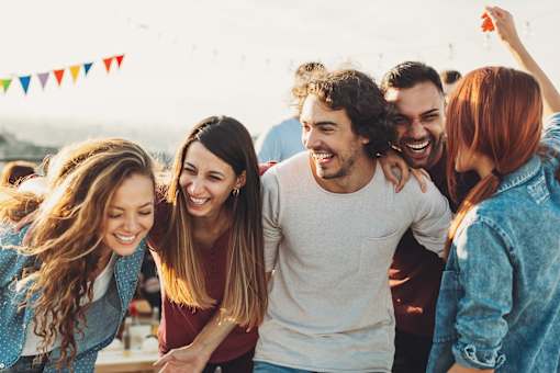 A group of friends are enjoying a day out together.