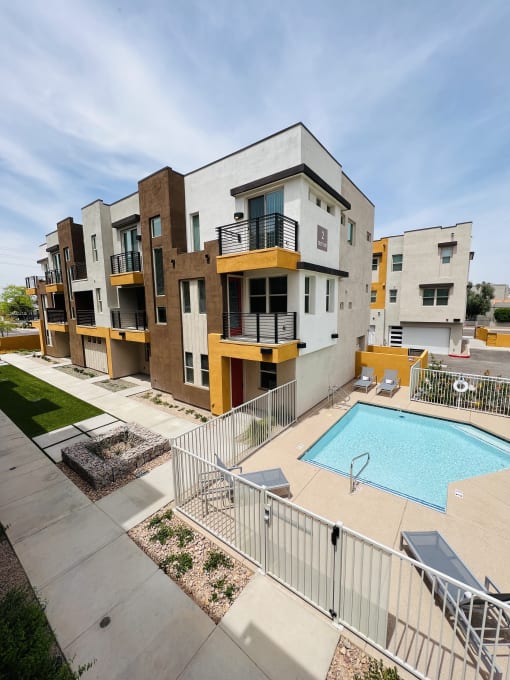 Aerial view at Scottsdale Hayden Townhomes, Scottsdale, AZ, 85257