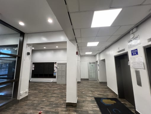 Front Entrance near the elevators at Clinton Towers, Bronx, New York