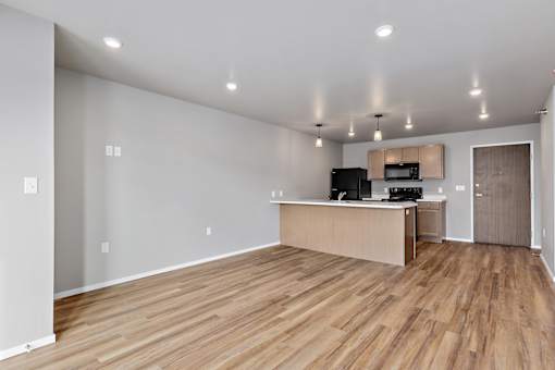 kitchen with black appliances