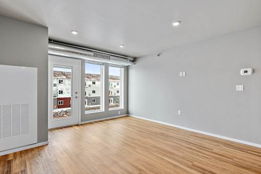 living room with large windows