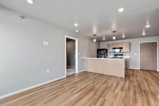 kitchen with black appliances