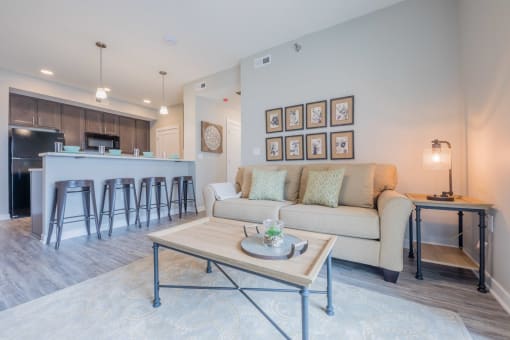 Spacious living room with a large open layout at White Oak