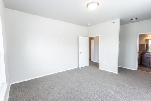 bedroom and closet
