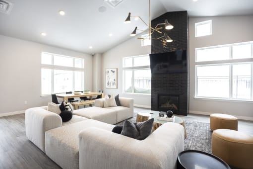 Spacious clubhouse with ample seating