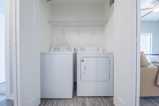 the laundry room is clean and ready for us to use at White Oak