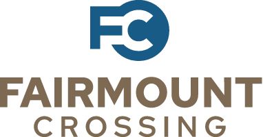 A logo with the text Fairmount Crossing.