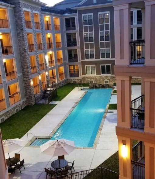 Aerial View Of Pool at Heights West 11th, Houston, 77008