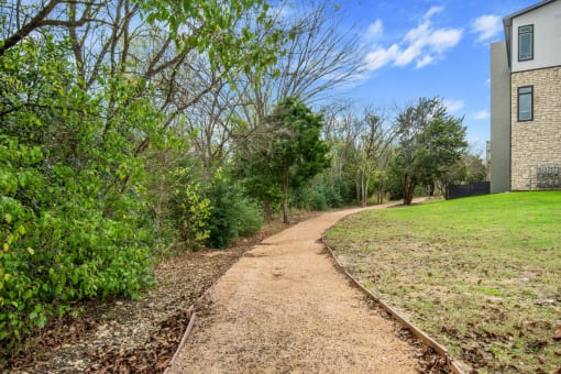 a path leading to a building at Radius on Grove, Austin, TX, 78741