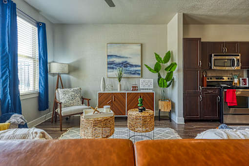 Living room at The Landings at Brooks City-Base Apartments , San Antonio, 78235