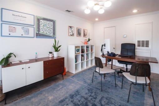 a home office with a desk and a chair and a computer at Northchase, Austin, TX, 78753
