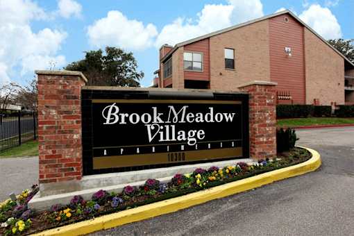Sign at Brook Meadow Village, Texas