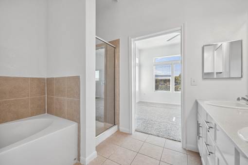 Bathroom With Bathtub at Radius on Grove, Austin, TX
