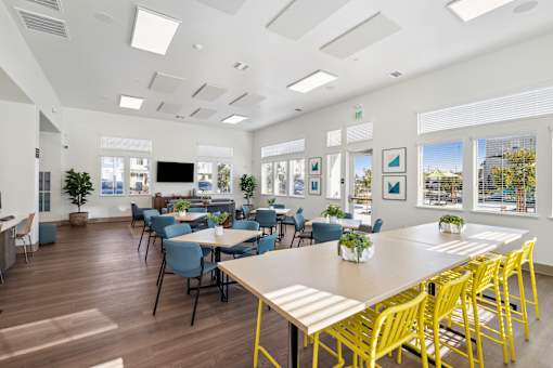 Clubhouse with seating areas