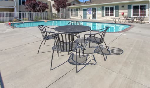 Pool area seating at Carriage Stone