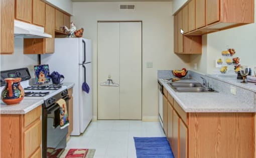 Apartment kitchen at Carriage Stone