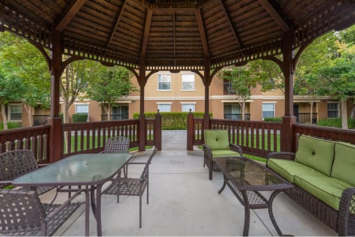 Vintage Chateau I gazebo seating area