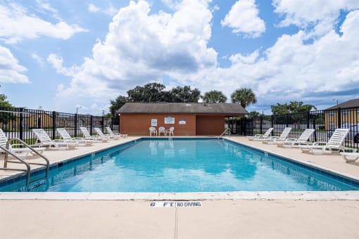 the swimming pool at our apartments