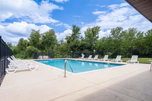 the swimming pool at our apartments